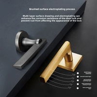 Ensemble de poignées de porte intérieures en laiton massif, style minimaliste, luxe, silencieux, mécanique, pour porte en bois de chambre à coucher