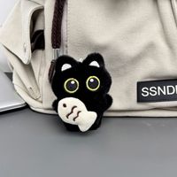 Porte-clés mignon noir amusant Chaton diabolique Pendentifs adorables pour fête et Halloween Décoration de sac Pendentif Cadeau de couple