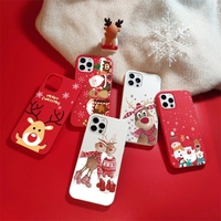 Cas de dessin animé Pour iPhone 12 13 11 Pro Mini XS Max XR X 7 8 10 6 6S Plus SE 2 TPU 3D De Noël Poupée Cerfs Téléphone Couverture Fondamentale
