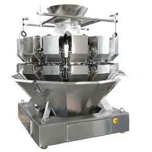 Máquina de envasado de bolas de masa hervida de alimentos congelados Cubos de hielo Pesador multicabezal Chips Tuercas Máquina de llenado inflado