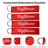 Porte-clés brodé personnalisé avec logo en gros pour accessoires de marque de mode et étiquettes de clés en tissu personnalisées