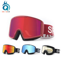 Logo personnalisé sur la sangle, logo laser sur la lentille, lunettes de ski cylindriques anti-buée, anti-choc, lunettes de snowboard, lunettes de ski pour hommes