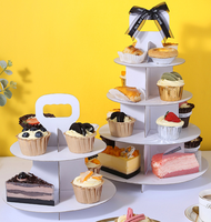 Présentoir à gâteaux en carton pour le thé, support famille de thé de l'après-midi, Portable, multi-couches, rangement, boîte d'emballage avec ustensiles