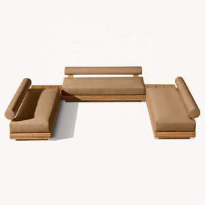 Muebles de jardín de patio hechos <span class=keywords><strong>a</strong></span> mano de teca Indonesia para exteriores sasánida <span class=keywords><strong>Bondi</strong></span> sofá modular seccional en U de teca sólida - Product Image 4
