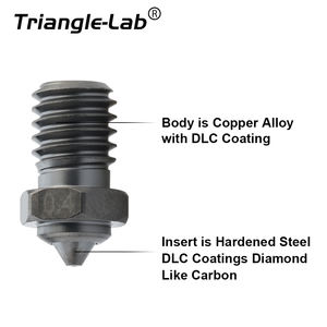 Buse bimétallique TriangleLab NCB V6 VOLCANO MK8 DLC en acier trempé et alliage de cuivre avec revêtement diamanté pour machines d'impression - Product Image 6