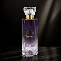 Flacon de parfum cylindrique en verre artistique unique avec boîte, 150 ml, pour parfum féminin, avec col serti, bouchon en verre FEA 15