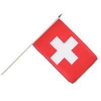 Tissu en polyester imprimé de haute qualité personnalisé 30x45cm campagne suisse petit bâton Mini drapeaux à main