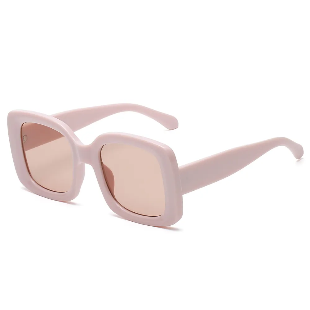 2021 نظارات شمسية جديدة بشعار مخصص نظارات مربعة الشكل للرجال والنساء نظارات 1970s نظارات شمسية من أحدث المصممات الموضة باللون الأسود والوردي