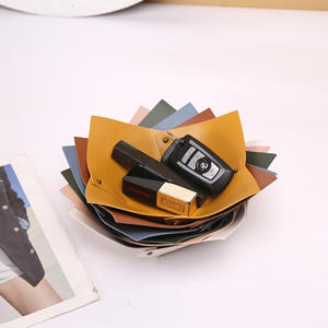 Boîte de rangement en cuir rectangulaire pliable, organisateur de bureau couleur blé, type vertical, fabriqué à Guangzhou - Product Image 3