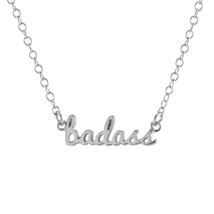 मिल्कशेक फैशन हॉट बिक्री 925 स्टर्लिंग चांदी की 14k 18k गोल्ड प्लेटेड लेटर बैज हार - Product Image 5