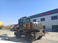 Excavatrice sur roues hydraulique JIAHE de haute qualité, 12 tonnes, cabine fermée, moteur Yuchai, boîte de vitesses haute efficacité, pour urgences municipales