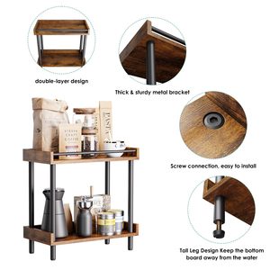 Portaspezie Vintage <span class=keywords><strong>in</strong></span> Metallo a 2 Ripiani Eco-Friendly <span class=keywords><strong>con</strong></span> Porta Tazze, Supporto da Banco per Accessori da Cucina - Product Image 5