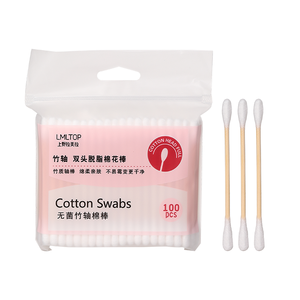 LMLTOP Lot en vrac de bâtonnets d'oreilles en <span class=keywords><strong>coton</strong></span> naturels à double tête, écologiques, biodégradables et jetables pour le nettoyage des oreilles - Product Image 1