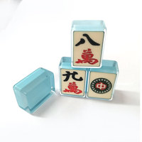 Jeu de tuiles de mahjong en cristal, qualité professionnelle de casino, personnalisé, rectangle personnalisé, ensemble de divertissement, Cale 10 32 King Tony Blue 0