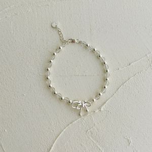 Dylam Dainty 925 Sterling Silver Women Fine Fashion Jewelry Bow-knot Circle Beaded Crystal Bead <b>Adjustable</b> Bangles <b>Bracelets</b> - Product Image 6