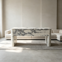 Tables de console en marbre Calacatta Viola de style nordique moderne et luxueux pour l'entrée, le salon et le couloir