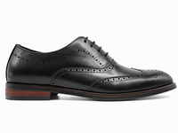 Chaussures Richelieu en cuir véritable noir pour hommes, à lacets, bout rond, semelle en caoutchouc antidérapante, pour le bureau, la carrière et les affaires