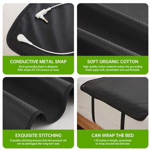 Drap de lit en cuir PU pleine grandeur tapis de sommeil anti EMF avec drap plat de mise à la terre pour le bien-être et la récupération - Product Image 3