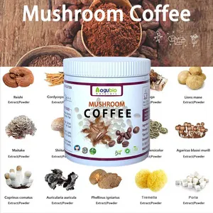 Café de cogumelo instantâneo orgânico certificado com energia realçada marca própria OEM 7 em 1 e 8 em 1 pó de café cogumelo