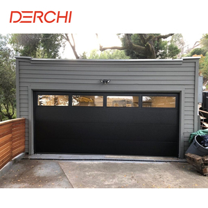 Derchi Màu Sắc Tùy Chỉnh Hiện Đại Điện Tiêu Chuẩn Châu Âu Cách Nhiệt Matte Màu Đen Mịn Tấm Cửa Nhà Để Xe Cho Biệt Thự - Product Image 2