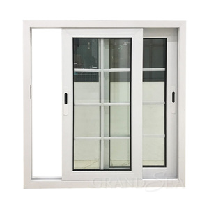 Fenêtres en <span class=keywords><strong>aluminium</strong></span> à double vitrage trempé blanc résistant aux ouragans, fenêtre coulissante en <span class=keywords><strong>aluminium</strong></span> <span class=keywords><strong>pour</strong></span> la maison, <span class=keywords><strong>pour</strong></span> l'appartement, avec design de grille - Product Image 2