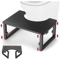 Tabouret de toilette pliant portable, banc de salle de bain réglable, repose-pieds de douche domestique en métal et bois
