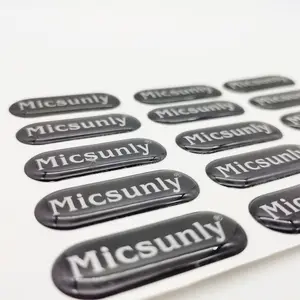 Biểu tượng tùy chỉnh nhãn in ấn tùy chỉnh rõ ràng Gel Logo Sticker 3D mềm Epoxy Resin Dome Sticker