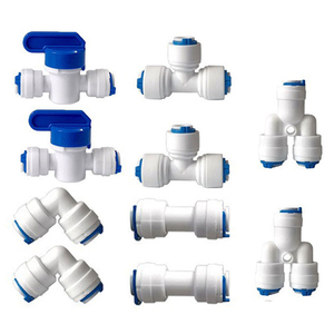 Robinet à bille droit égal à connexion rapide 1/4 pouce, raccords de coupure à pousser pour système de purification d'eau RO/DI - Product Image 2