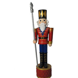 Statue de soldat <span class=keywords><strong>casse</strong></span>-<span class=keywords><strong>noisette</strong></span> de Noël grandeur nature KW avec lance, en résine, pour décoration extérieure de jardin, ornement de cour de fête - Product Image 6