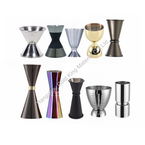 Jigger de Bar de estilo japonés de grado alimenticio, 0,5 oz/1oz, 1oz/2oz, con medición de acero inoxidable 304, anillo delgado para cóctel de Vodka, <span class=keywords><strong>Gin</strong></span> - Product Image 1