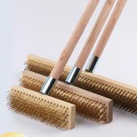 Brosse de nettoyage industrielle à long manche en acier inoxydable pour éliminer le mousse des sols