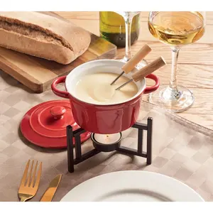 BIG KASE ceramic <b>fondue</b> <b>set</b> custom merchandising - Product Image 3