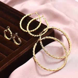 Orecchini a Cerchio Irregolari da Donna, Grandi Orecchini a Cerchio per Uso Quotidiano e Feste, Gioielli alla Moda - Product Image 1