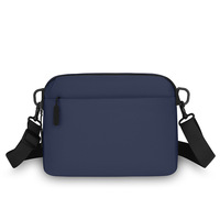 Tas Selempang Pria Kasual Warna Solid Bahan Nylon Anti Air dengan Ritsleting dan Tali Pengikat yang Dapat Disesuaikan