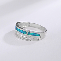 Radiant 925 Silver Jewelry Moissanite Greek Opal Ring Micro Engraved Olive Wreath Details Showing Opal Fire and Skill