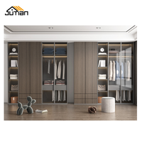 Meubles de chambre à coucher design moderne armoire à portes battantes en bois mélaminé avec lit placard en contreplaqué
