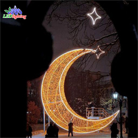 Décoration commerciale, centre commercial intérieur, plafond suspendu, rue, lumières LED 3D, motifs de lune et de mosquée pour le Ramadan