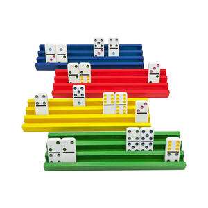 Plateau de dominos en bois coloré personnalisé avec tapis antidérapant pour pied de poulet de <span class=keywords><strong>Train</strong></span> mexicain - Product Image 1