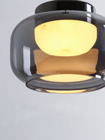 Suspension moderne gris fumé à double couche de verre, à angles réglables, avec abat-jour intérieur en albâtre, pour îlot de cuisine et table à manger