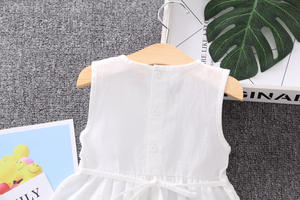 Productos Más Vendidos, Ropa Infantil con Estampado de Flores, Vestido Casual sin Mangas para Niña, Bonito Vestido Blanco con Estampado de Sol - Product Image 3