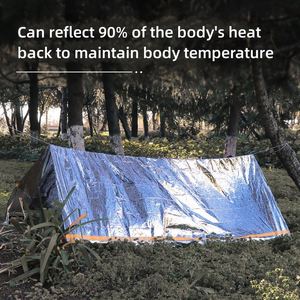 Abri de survie d'urgence personnalisé pour 2 personnes, tente d'urgence légère et compacte, abri de secours en feuille de PE, tente de survie - Product Image 2