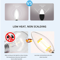 Ampoule à filament led 2W 4W C35 C35T 3000K 4000K 5000K 6500K E12/E14, scintillante