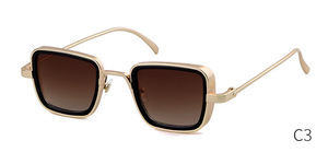 Lunettes de soleil <span class=keywords><strong>steampunk</strong></span> à monture carrée petite taille pour hommes, design de marque 2019, tendance <span class=keywords><strong>film</strong></span> indien, style célébrité 3919 - Product Image 3