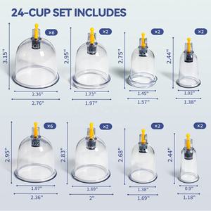 2024 prodotto caldo DropShipping 24 pezzi Set di terapia per coppettazione Hijama coppettazione Set di medicina tradizionale cinese per coppettazione - Product Image 2