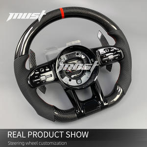 Volant personnalisé en fibre de carbone véritable pour <span class=keywords><strong>Mercedes</strong></span>-Benz, mise à niveau style <span class=keywords><strong>AMG</strong></span> 2018-2023 W167 W205 W213 GT <span class=keywords><strong>63</strong></span> <span class=keywords><strong>Classe</strong></span> <span class=keywords><strong>C</strong></span> <span class=keywords><strong>Classe</strong></span> G GLA - Product Image 3