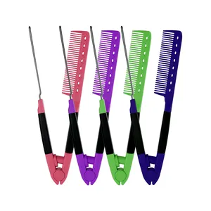 Bán Buôn Barber Salon Biểu Tượng Tùy Chỉnh Tóc Nhựa V Clip Comb V-comb Chí Điện V-comb