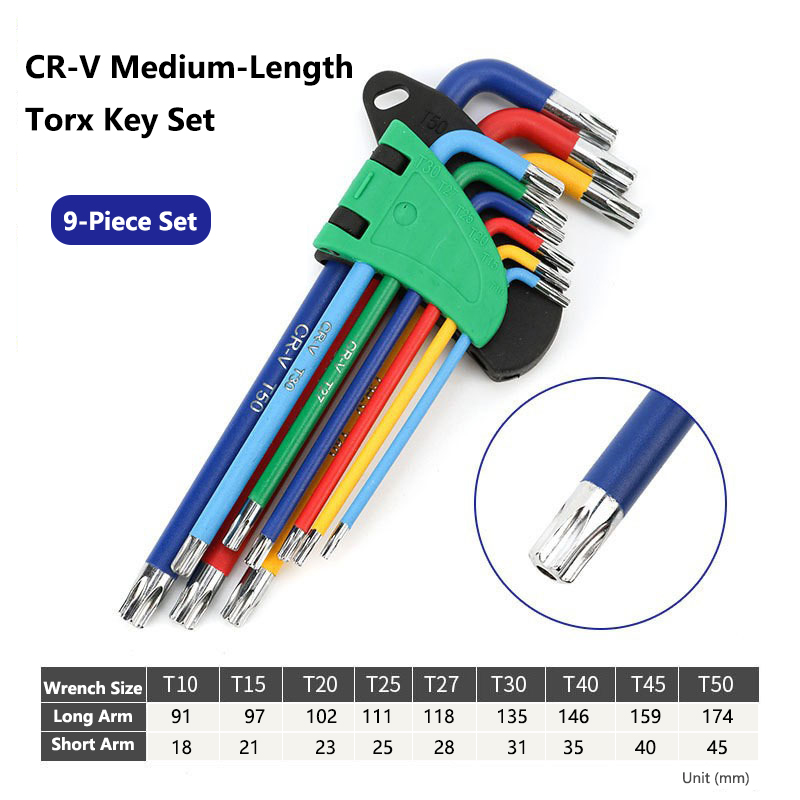 Color-Coded Medium-Length Torx Key