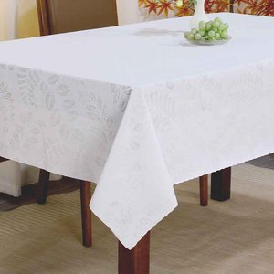 Boen elegante personalizzato rettangolo bianco floreale in pizzo rosa PVC da sposa tovaglie da tavola per uso domestico decorazioni per banchetti - Product Image 4