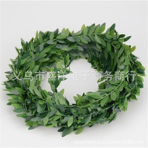 Feuilles d'arbre artificielles en PVC, lianes vertes de 200 cm, décoration intérieure, base pour couronne DIY, tressage de fleurs - Product Image 3