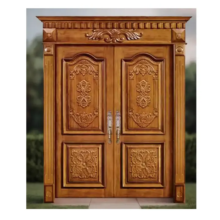 Design automatico insonorizzato 36 pollici porta esterna porta porte Pivot in legno fantasia